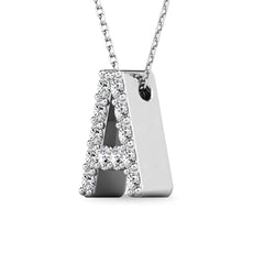 Diamond 1/8 Ct.Tw. Letter A Pendant in 14K White Gold&quot;&quot;