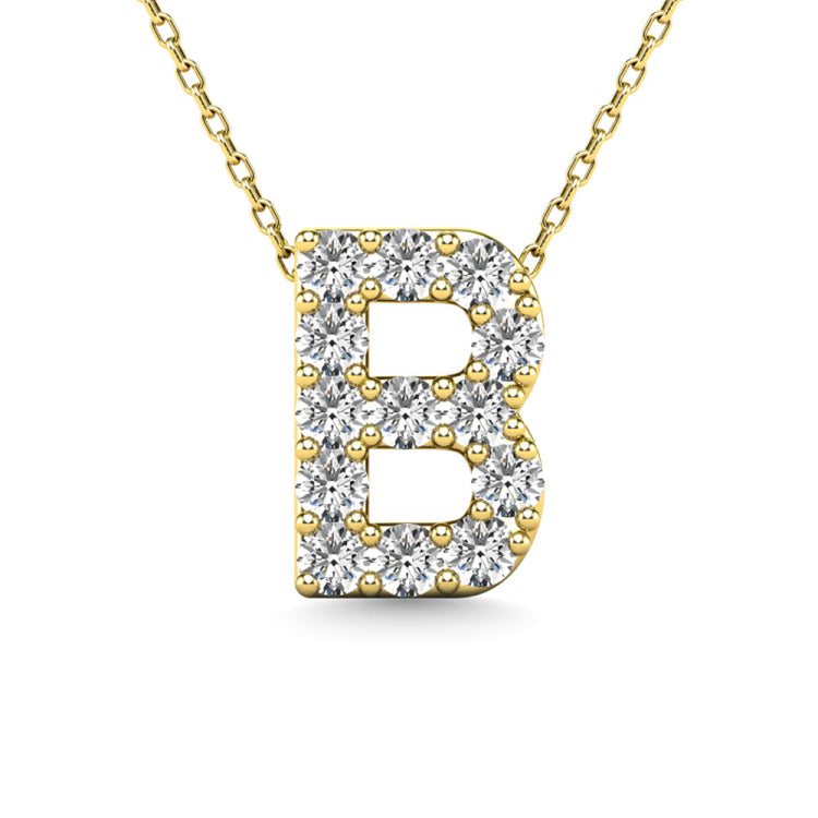 Diamond 1/8 Ct.Tw. Letter B Pendant in 14K Yellow Gold&quot;&quot;