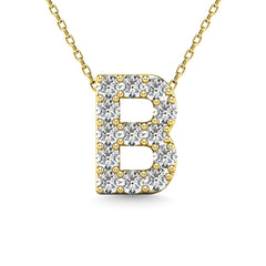Diamond 1/8 Ct.Tw. Letter B Pendant in 14K Yellow Gold&quot;&quot;