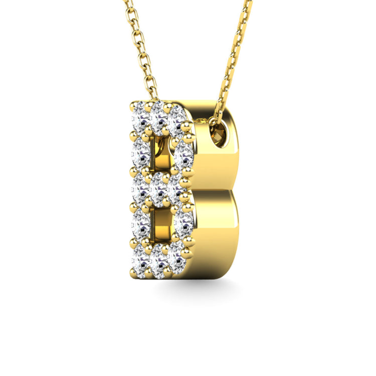 Diamond 1/8 Ct.Tw. Letter B Pendant in 14K Yellow Gold&quot;&quot;