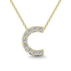 Diamond 1/10 Ct.Tw. Letter C Pendant in 14K Yellow Gold&quot;&quot;