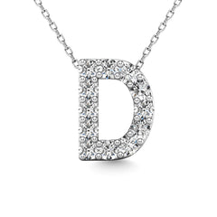Diamond 1/8 Ct.Tw. Letter D Pendant in 14K White Gold&quot;&quot;