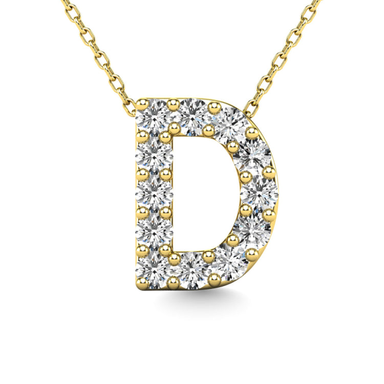 Diamond 1/8 Ct.Tw. Letter D Pendant in 14K Yellow Gold&quot;&quot;