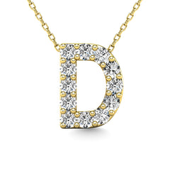 Diamond 1/8 Ct.Tw. Letter D Pendant in 14K Yellow Gold&quot;&quot;