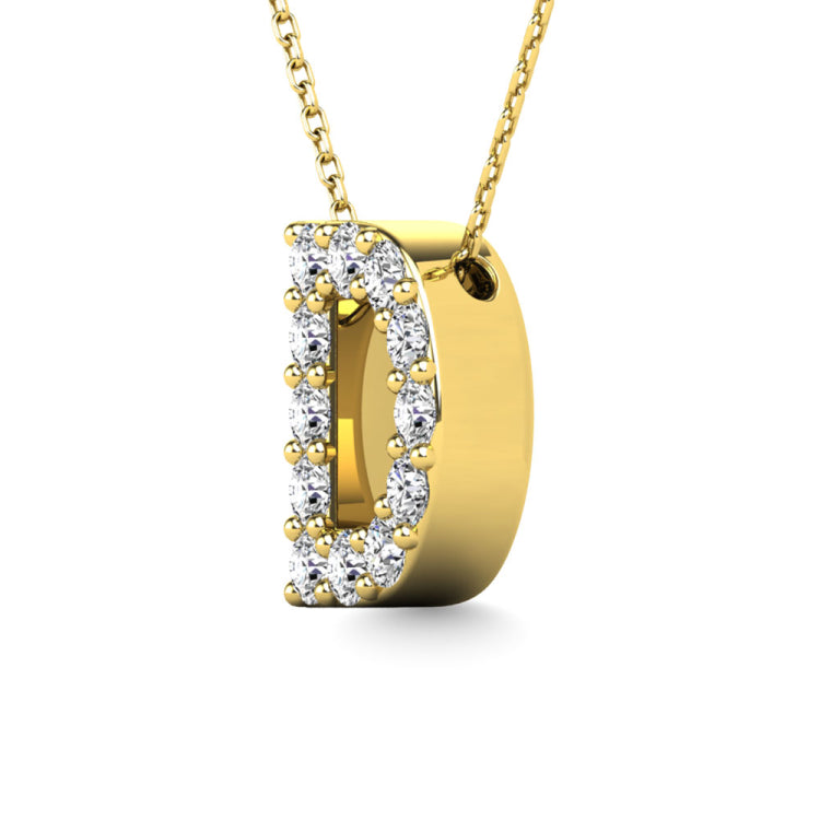 Diamond 1/8 Ct.Tw. Letter D Pendant in 14K Yellow Gold&quot;&quot;