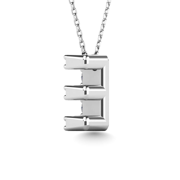Diamond 1/10 Ct.Tw. Letter E Pendant in 14K White Gold&quot;&quot;