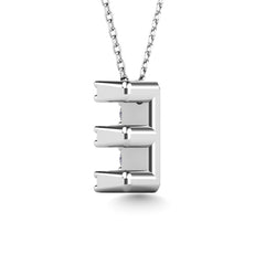 Diamond 1/10 Ct.Tw. Letter E Pendant in 14K White Gold&quot;&quot;
