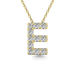 Diamond 1/10 Ct.Tw. Letter E Pendant in 14K Yellow Gold&quot;&quot;