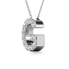 Diamond 1/8 Ct.Tw. Letter G Pendant in 14K White Gold&quot;&quot;