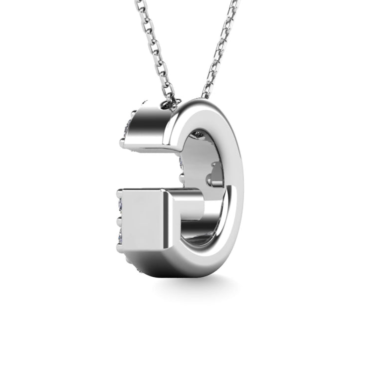 Diamond 1/8 Ct.Tw. Letter G Pendant in 14K White Gold&quot;&quot;
