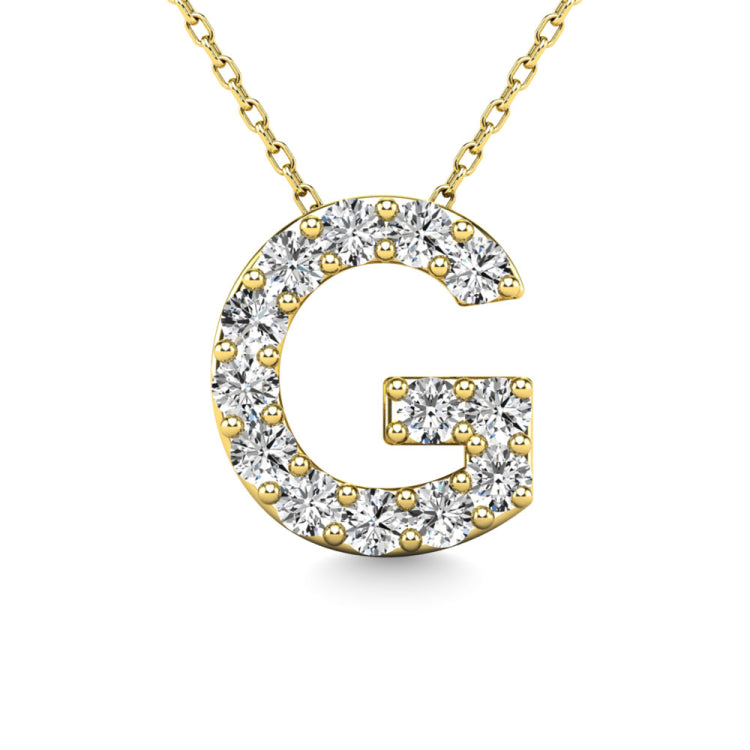 Diamond 1/8 Ct.Tw. Letter G Pendant in 14K Yellow Gold&quot;&quot;