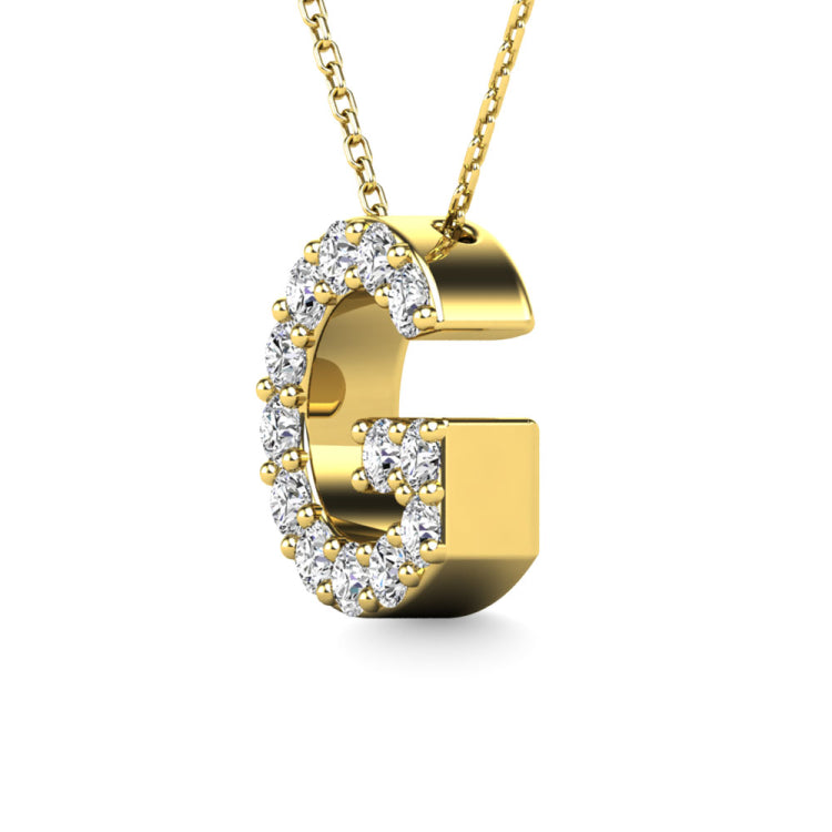 Diamond 1/8 Ct.Tw. Letter G Pendant in 14K Yellow Gold&quot;&quot;