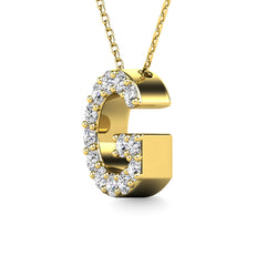 Diamond 1/8 Ct.Tw. Letter G Pendant in 14K Yellow Gold&quot;&quot;