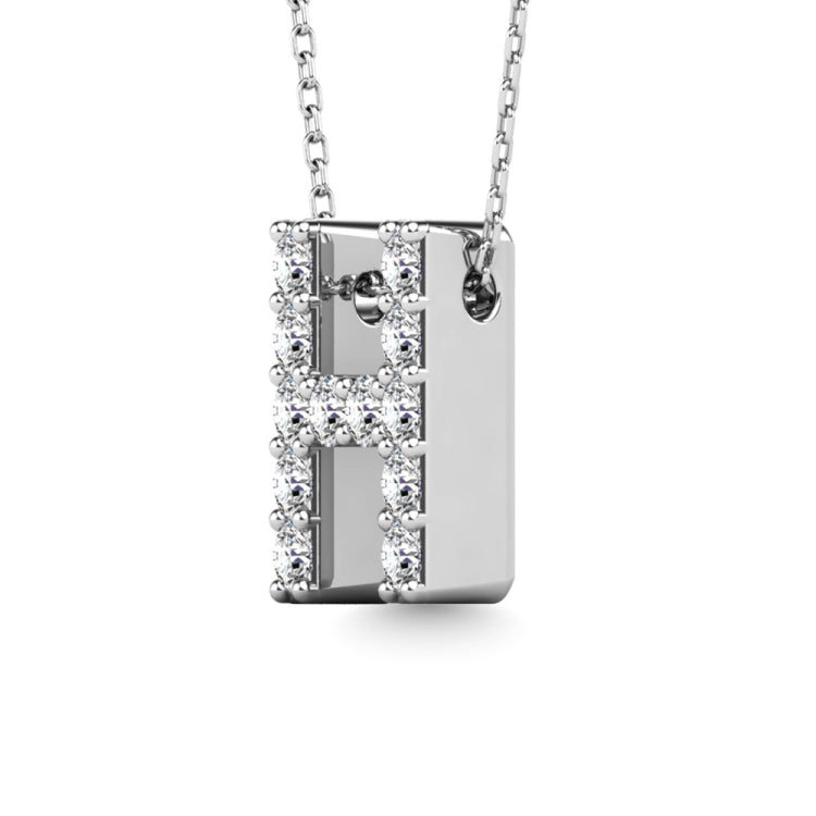 Diamond 1/8 Ct.Tw. Letter H Pendant in 14K White Gold&quot;&quot;