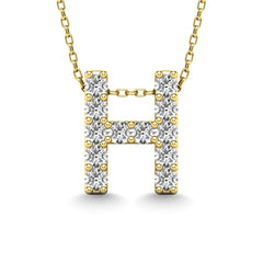 Diamond 1/8 Ct.Tw. Letter H Pendant in 14K Yellow Gold&quot;&quot;