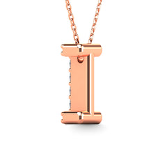 Diamond 1/10 Ct.Tw. Letter I Pendant in 14K Rose Gold&quot;&quot;
