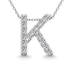 Diamond 1/8 Ct.Tw. Letter K Pendant in 14K White Gold&quot;&quot;