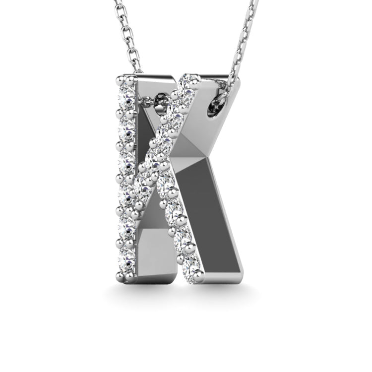 Diamond 1/8 Ct.Tw. Letter K Pendant in 14K White Gold&quot;&quot;