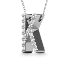 Diamond 1/8 Ct.Tw. Letter K Pendant in 14K White Gold&quot;&quot;