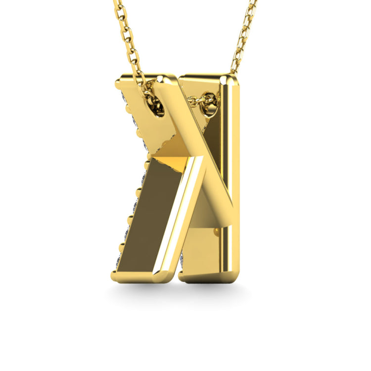 Diamond 1/8 Ct.Tw. Letter K Pendant in 14K Yellow Gold&quot;&quot;