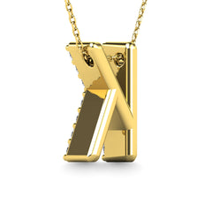 Diamond 1/8 Ct.Tw. Letter K Pendant in 14K Yellow Gold&quot;&quot;