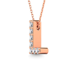 Diamond 1/20 Ct.Tw. Letter L Pendant in 14K Rose Gold&quot;&quot;