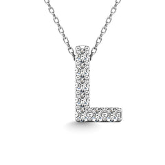 Diamond 1/20 Ct.Tw. Letter L Pendant in 14K White Gold&quot;