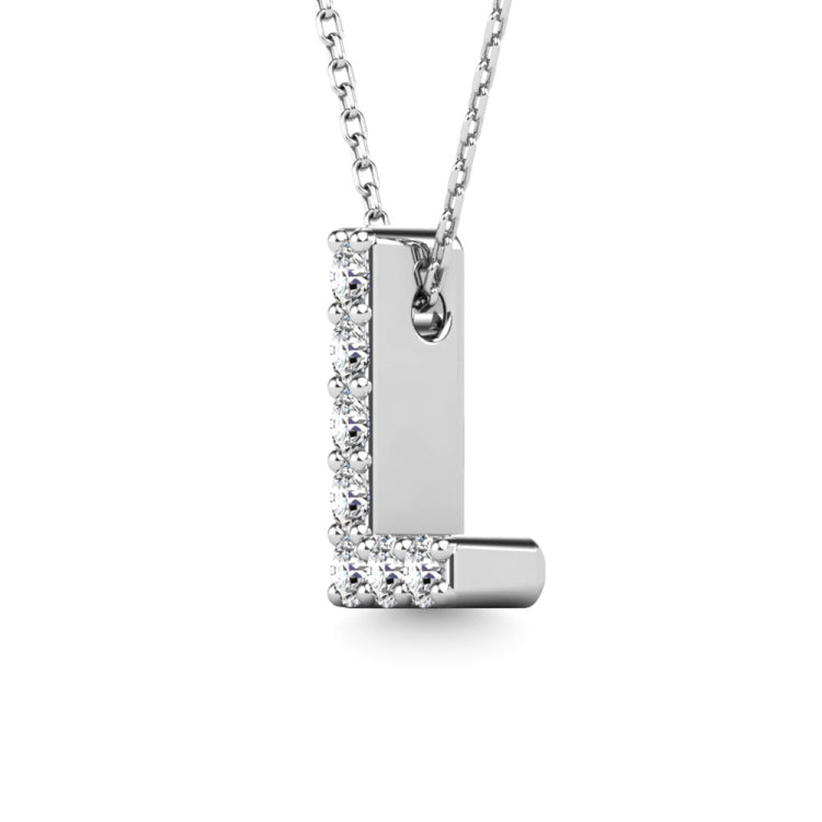 Diamond 1/20 Ct.Tw. Letter L Pendant in 14K White Gold&quot;