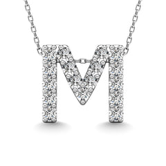 Diamond 1/6 Ct.Tw. Letter M Pendant in 14K White Gold&quot;&quot;