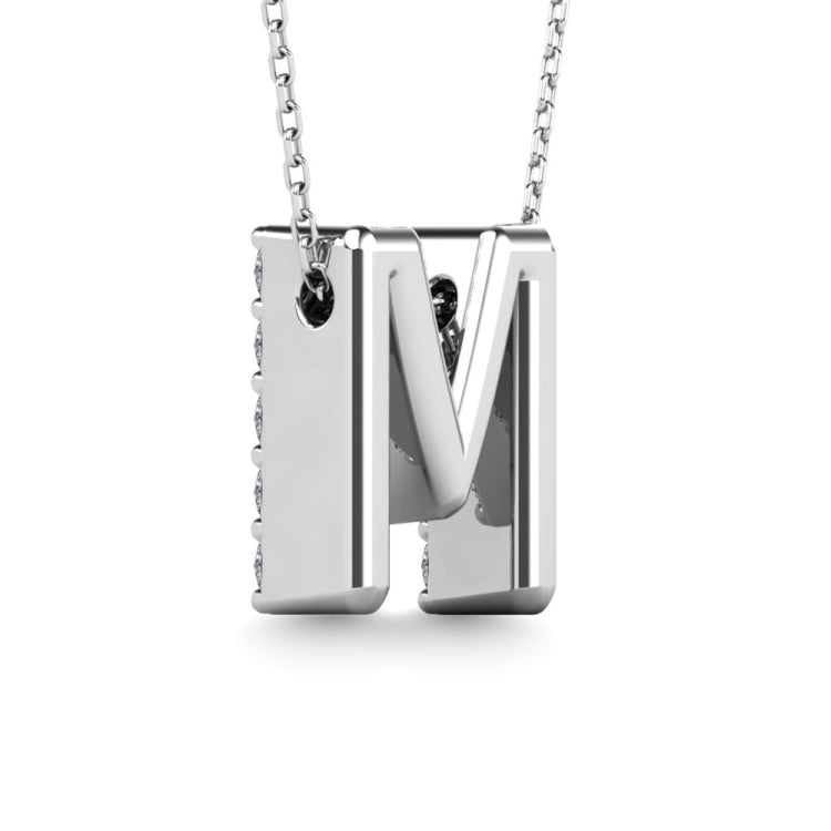 Diamond 1/6 Ct.Tw. Letter M Pendant in 14K White Gold&quot;&quot;