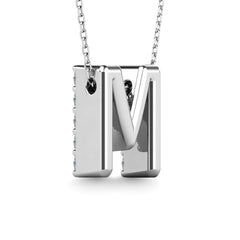 Diamond 1/6 Ct.Tw. Letter M Pendant in 14K White Gold&quot;&quot;