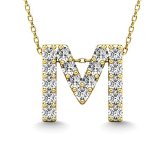 Diamond 1/6 Ct.Tw. Letter M Pendant in 14K Yellow Gold&quot;&quot;