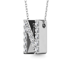 Diamond 1/6 Ct.Tw. Letter N Pendant in 14K White Gold&quot;&quot;