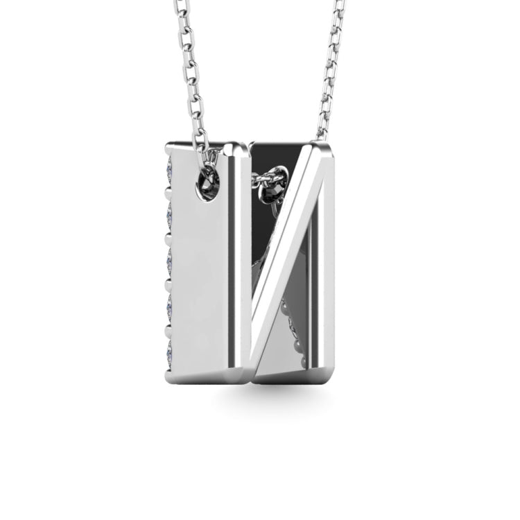 Diamond 1/6 Ct.Tw. Letter N Pendant in 14K White Gold&quot;&quot;