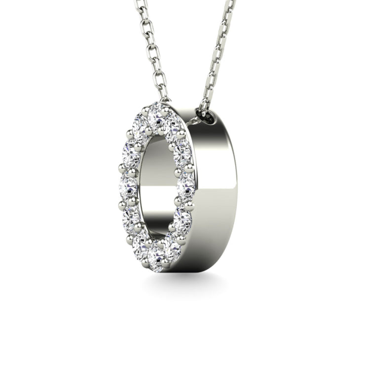 Diamond 1/8 Ct.Tw. Letter O Pendant in 14K White Gold&quot;&quot;