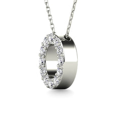 Diamond 1/8 Ct.Tw. Letter O Pendant in 14K White Gold&quot;&quot;