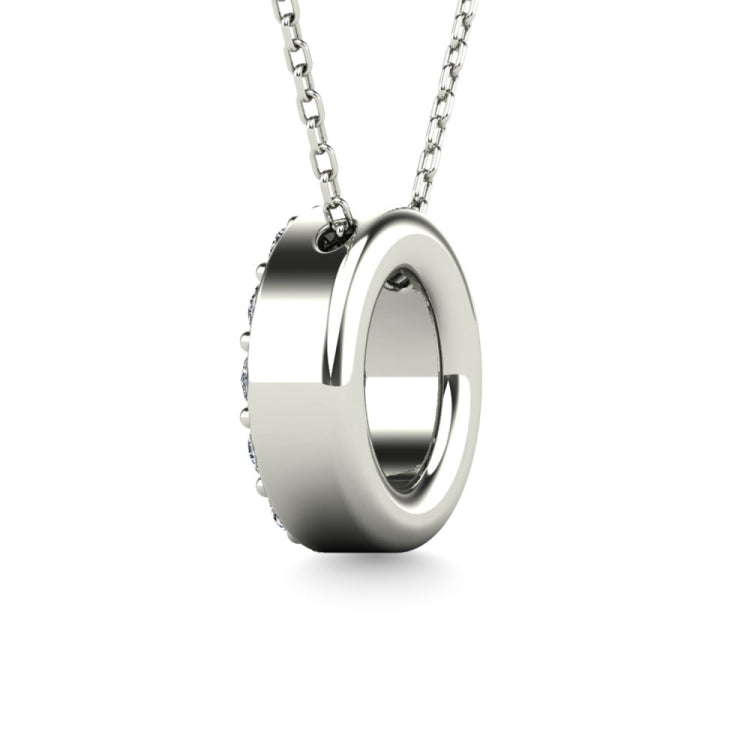 Diamond 1/8 Ct.Tw. Letter O Pendant in 14K White Gold&quot;&quot;