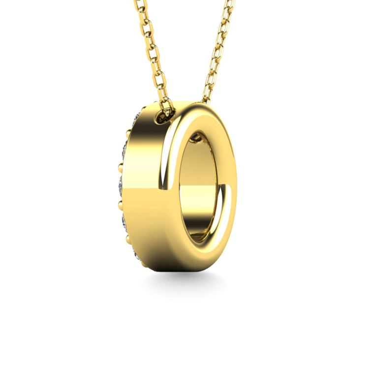 Diamond 1/8 Ct.Tw. Letter O Pendant in 14K Yellow Gold&quot;&quot;