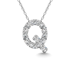 Diamond 1/6 Ct.Tw. Letter Q Pendant in 14K White Gold&quot;&quot;