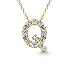 Diamond 1/6 Ct.Tw. Letter Q Pendant in 14K Yellow Gold&quot;&quot;