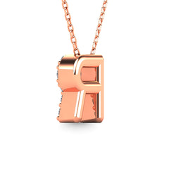 Diamond 1/8 Ct.Tw. Letter R Pendant in 14K Rose Gold&quot;&quot;
