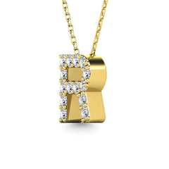 Diamond 1/8 Ct.Tw. Letter R Pendant in 14K Yellow Gold&quot;&quot;