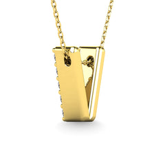 Diamond 1/10 Ct.Tw. Letter V Pendant in 14K Yellow Gold&quot;&quot;