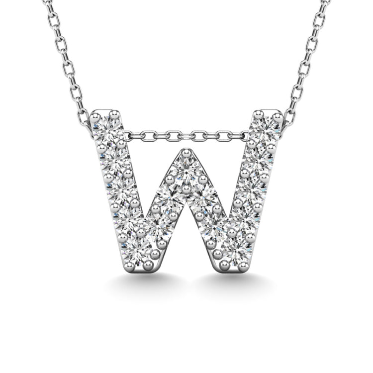 Diamond 1/6 Ct.Tw. Letter W Pendant in 14K White Gold&quot;&quot;
