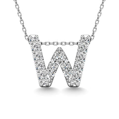 Diamond 1/6 Ct.Tw. Letter W Pendant in 14K White Gold&quot;&quot;