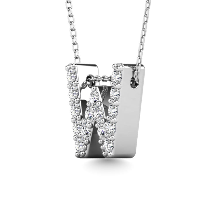 Diamond 1/6 Ct.Tw. Letter W Pendant in 14K White Gold&quot;&quot;