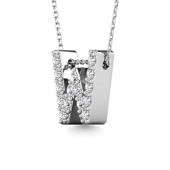 Diamond 1/6 Ct.Tw. Letter W Pendant in 14K White Gold&quot;&quot;