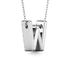 Diamond 1/6 Ct.Tw. Letter W Pendant in 14K White Gold&quot;&quot;