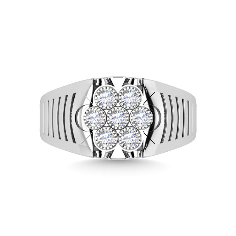 Diamond 1/4 Ct.Tw. Mens Fashion Ring in 10K White Gold