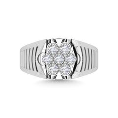 Diamond 1/4 Ct.Tw. Mens Fashion Ring in 10K White Gold
